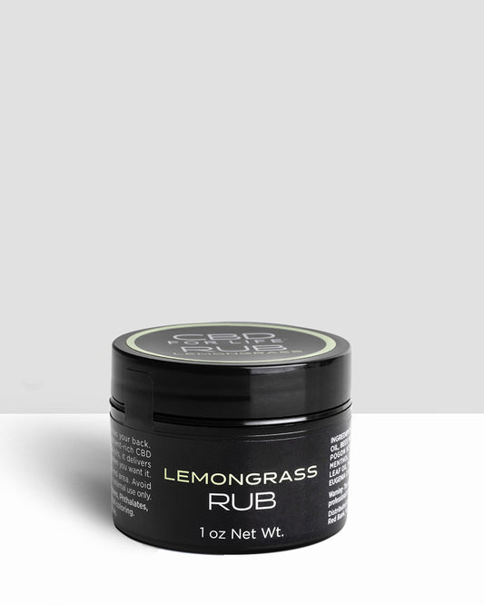 Experience fast-acting relief with our customer-favorite Lemongrass CBD Rub. This CBD balm provides fast-acting, targeted relief. Enjoy the refreshing scent of Lemongrass essential oil with every use.