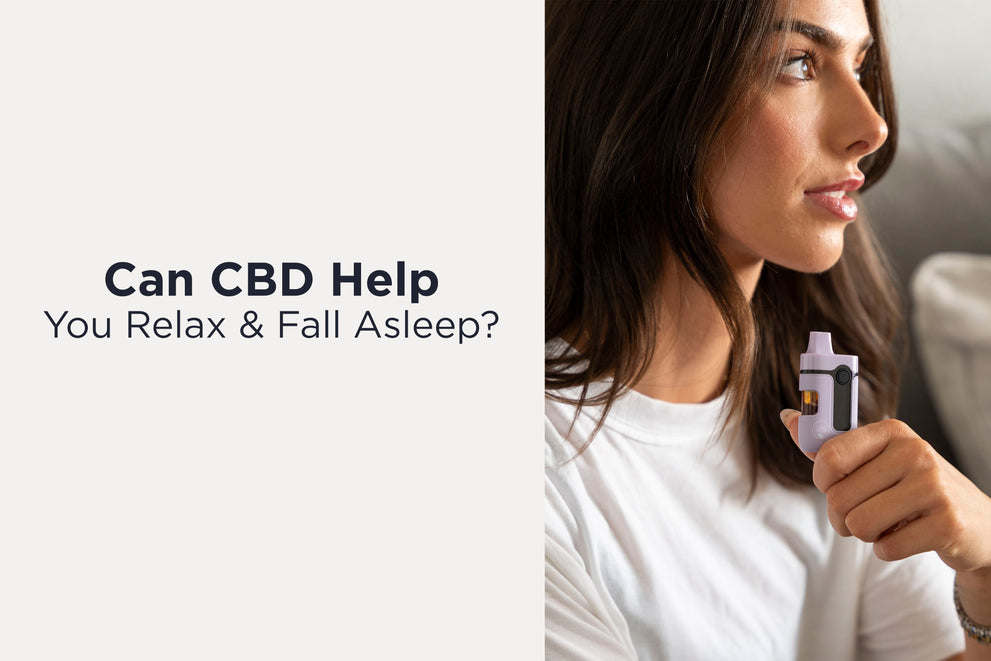a woman holding a CBD sleep vape from CBD for life