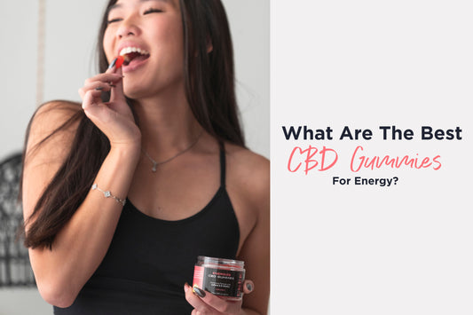 Woman eating CBD gummies for energy