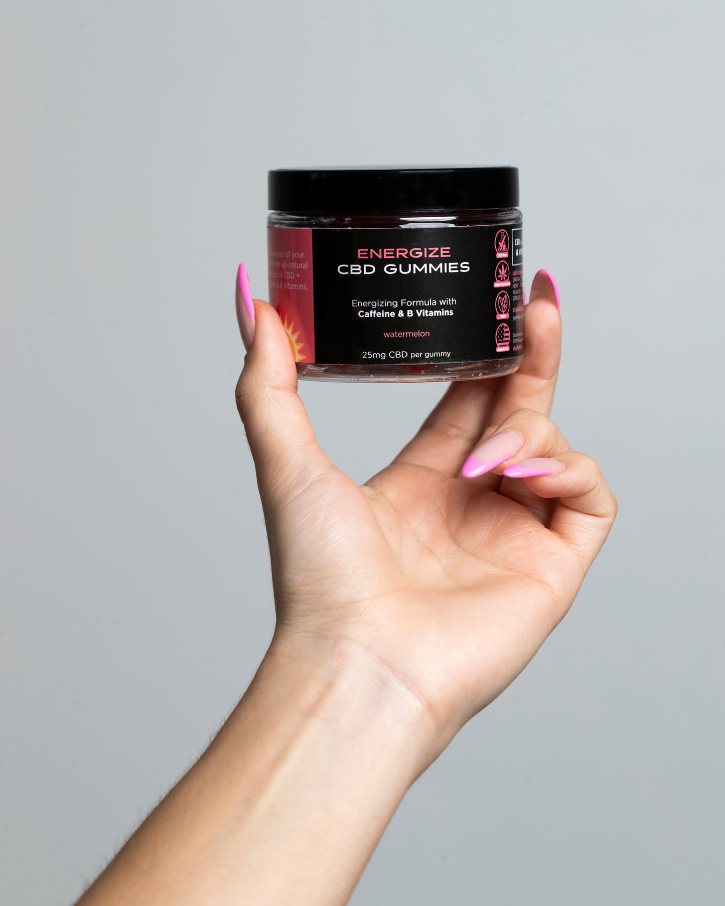 Elevate your day with our Watermelon CBD Energy Gummies! Say goodbye to midday exhaustion, mental fatigue,  and low energy levels. 
