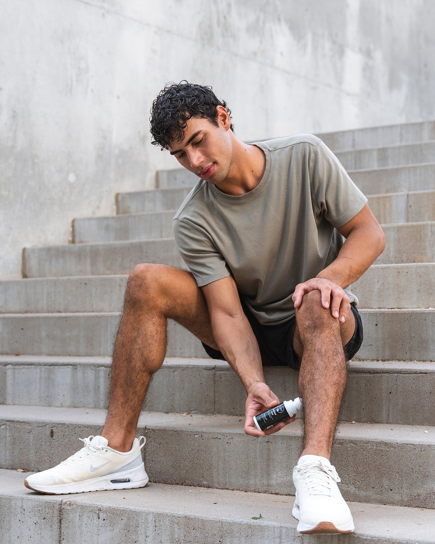 Man using CBD relief gel